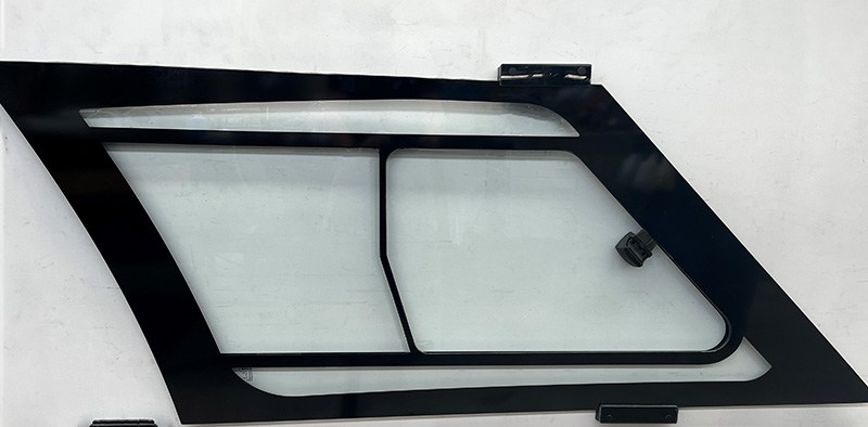 Direct-glazed sliding boat window, angled view