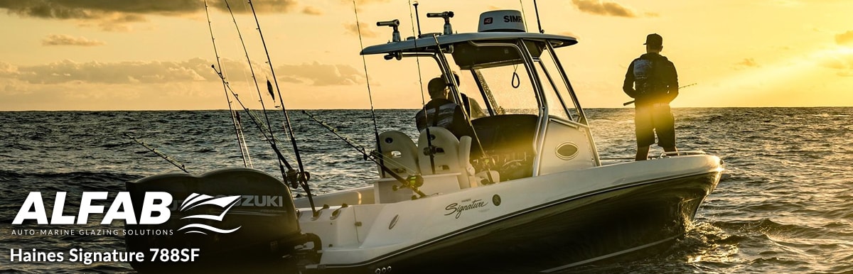 haines centre console boat windshield