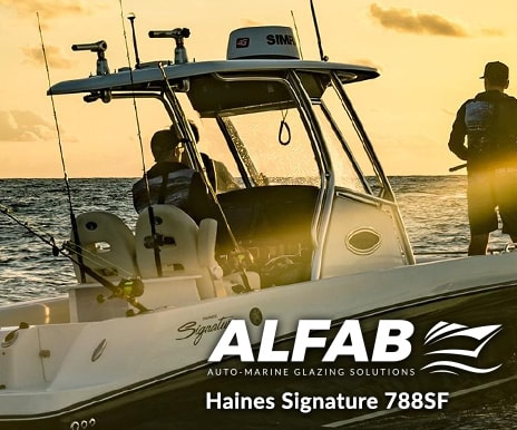 haines centre console boat windshield