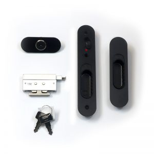 3251-1 | ALFAB Staging – Elementor Rebuild LOCK SLID ANOD. BLK 28.5-38mm MS TALON WITH PARROT BEAK BACKSET