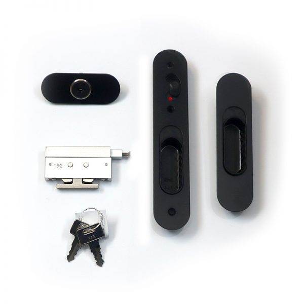 LOCK SLID ANOD. BLK 28.5-38mm MS TALON WITH PARROT BEAK BACKSET