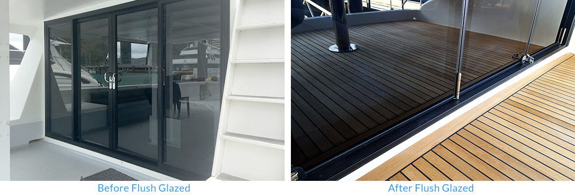 Maritimo before and after Flush Glazed